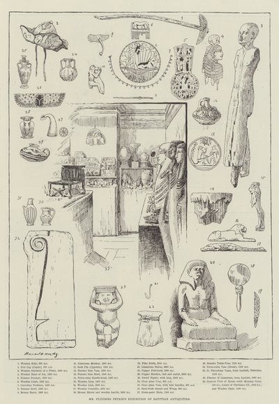 Flinders Petries utställning av egyptiska antikviteter av Norman Hardy