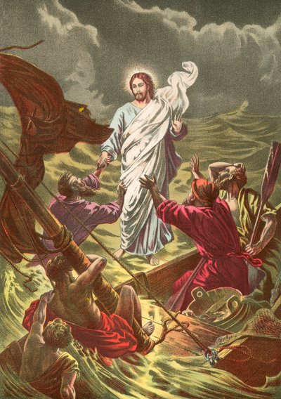 Jesus går på vandsveden av North American