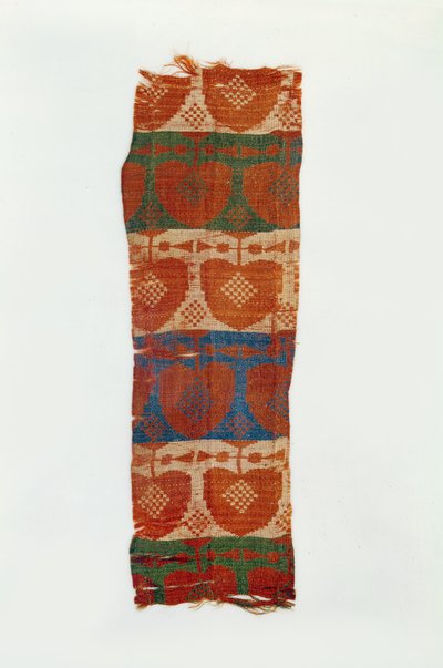 Band med dekorativa motiv av stiliserade träd (silkesbrokad) av Northern Wei Dynasty Chinese School