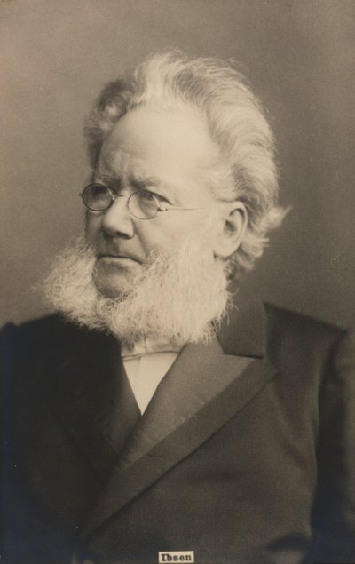 Henrik Ibsen, norsk dramatiker och poet (s/v foto) av Norwegian Photographer