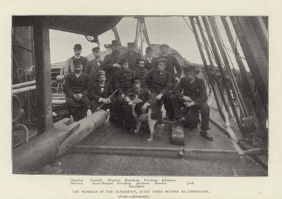 Expeditionens medlemmar, efter deras återkomst till Christiania (s/v foto) av Norwegian Photographer