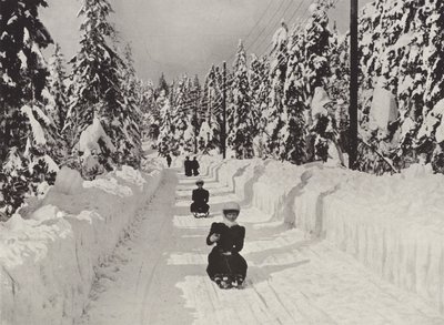 Vintersport nära Kristiania av Norwegian Photographer
