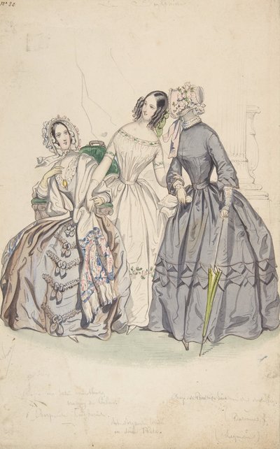 Kostymdesign, 1836-37. av Numa Bassaget