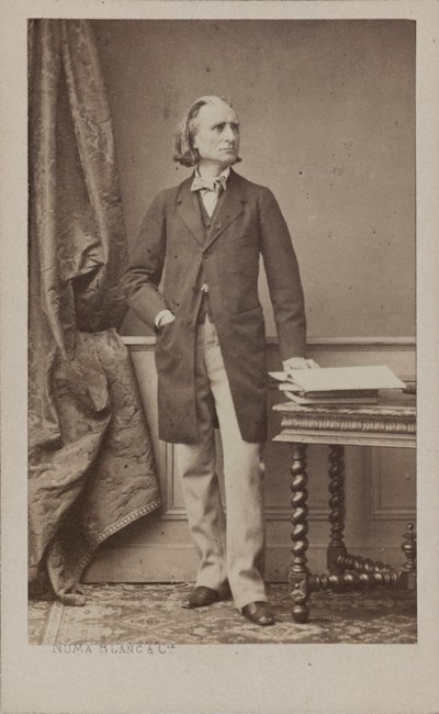 Porträtt av kompositören Franz Liszt 1811-1886, ca. 1870. av Numa Blanc