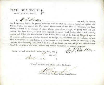Lojalitetsed av O. S. Fuller från Missouri, County of St.Louis av O.S. Fuller