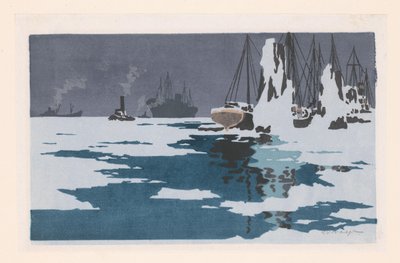 Utsikt över Bremerhaven av O. Droegl (signed by artist)