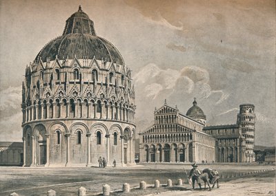 Baptisteriet, katedralen och det lutande tornet i Pisa