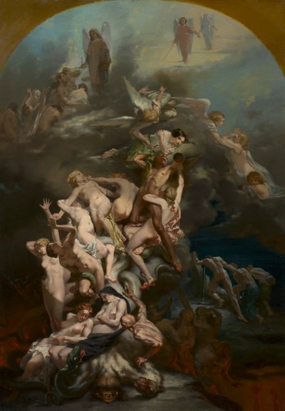 Himmel och helvete, ca. 1850. av Octave Tassaert