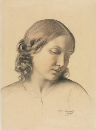 Porträtt av en ung kvinna, ca. 1854-1858. av Octave Tassaert