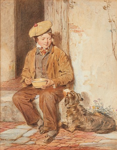 Begging for Scraps (akvarell) av Octavius Oakley