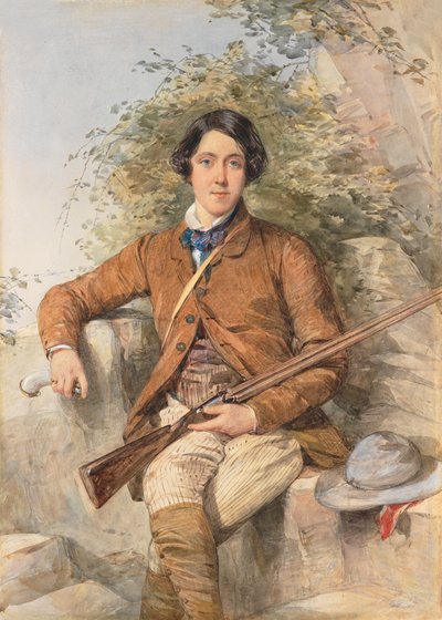 Porträtt av Heneage Finch, 6:e earlen av Aylesford (wc förhöjd med vitt) av Octavius Oakley