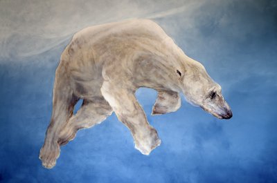 Ursus maritimus 2 (akryl på gessoat linne) av Odile Kidd
