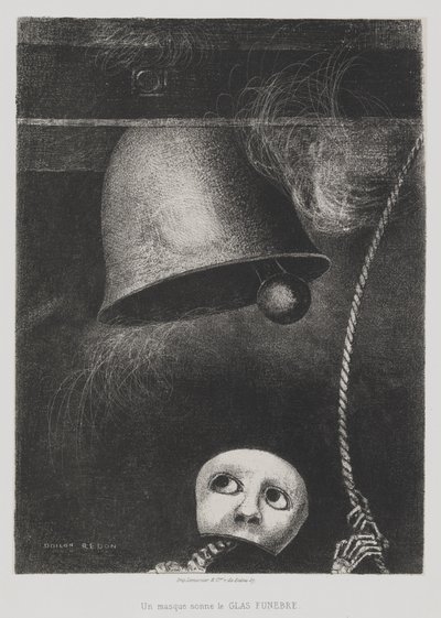 Till Edgar Poe (En mask ringer med dödsklockan) av Odilon Redon