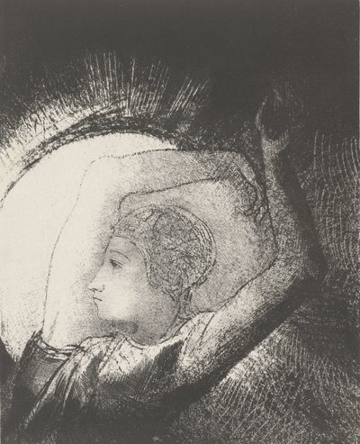 En kvinna klädd av solen, 1899 (tryck) av Odilon Redon