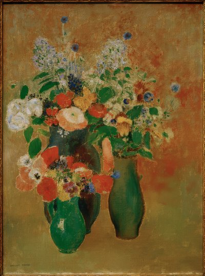 Bukett / stilleben av blommor av Odilon Redon