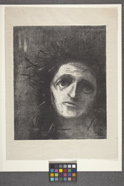 Kristus (litografi på kinesvolant papper) av Odilon Redon