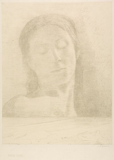 Stängda ögon av Odilon Redon