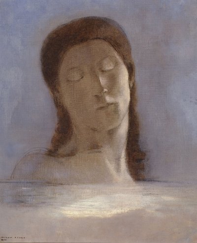 Slutna ögon, 1890 av Odilon Redon