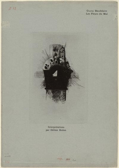 Omslag/Frontstycke för Les Fleurs du Mal, skylt 1 av 9 av Odilon Redon