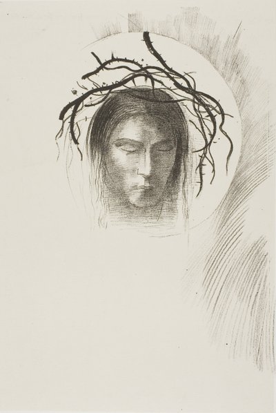 Dagen visar sig äntligen...och i själva skivan av solen skiner Jesu Kristi ansikte, skylt 24 av 24 av Odilon Redon