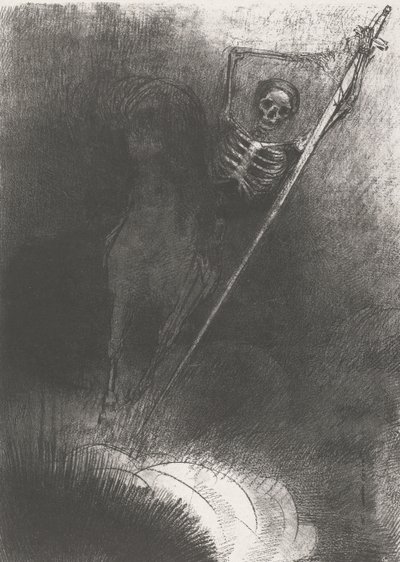 Döden på en häst, 1899 (tryck) av Odilon Redon