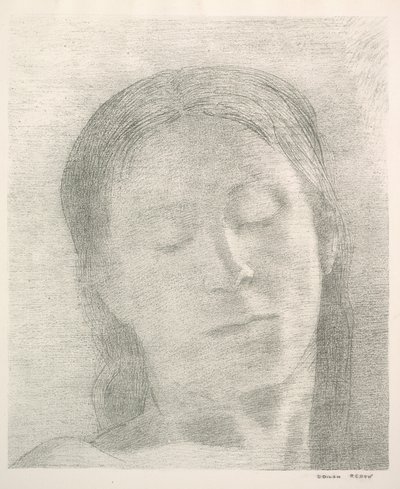 Slutna ögon, 1890. av Odilon Redon