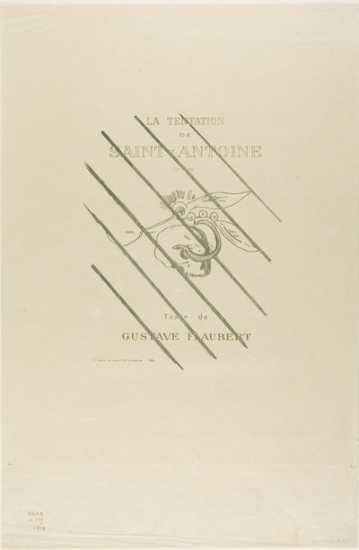 Frontispice/Titelskylt för Tentation de St. Antoine av Odilon Redon