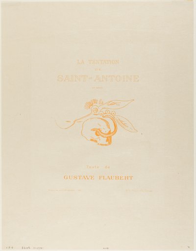 Frontispice/Titelskylt för Tentation de St. Antoine av Odilon Redon
