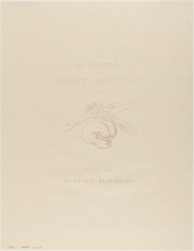 Frontispice/Titelskylt för Tentation de St. Antoine av Odilon Redon