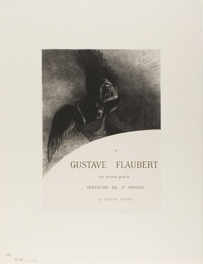 Frontispice till A Gustave Flaubert (Till Gustave Flaubert) av Odilon Redon