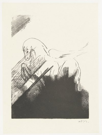 bevingad häst Cheval aile av Odilon Redon