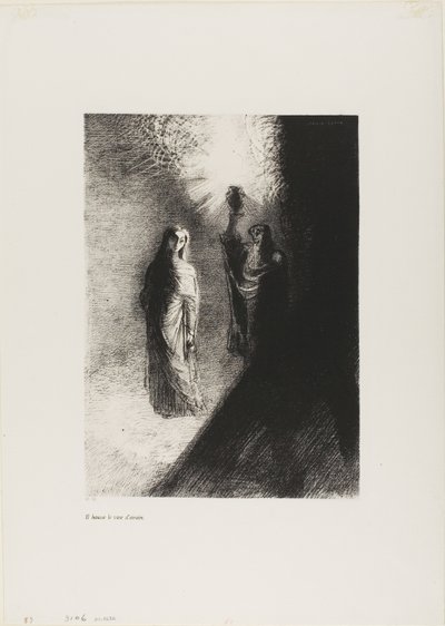 Han höjer bronsurnan, plåt 4 av 10 av Odilon Redon