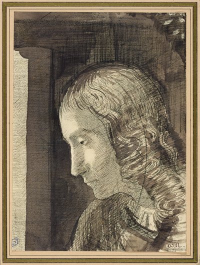 Huvud åt vänster av Odilon Redon