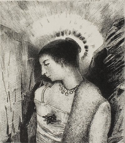 Här är den goda gudinnan, bergens Idaean Mother, skylt 15 av 24 av Odilon Redon