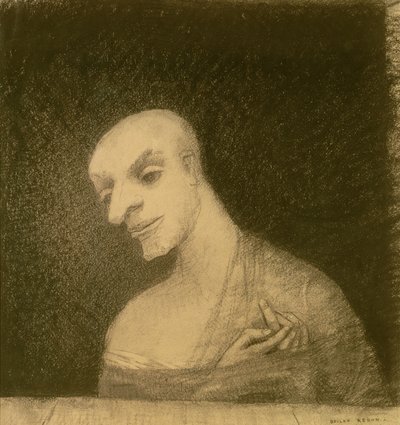Imaginary Figure, ca 1881 (krita och kol på papper) av Odilon Redon