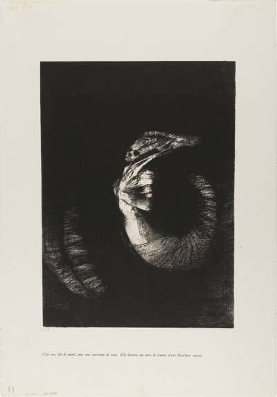 Det är en skalle klädd i rosor... av Odilon Redon