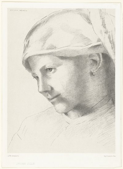 Jong tjej Ung flicka (titel på objekt) av Odilon Redon