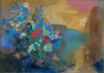 Ophelia bland blommorna, ca 1905-8 (pastell på papper) av Odilon Redon