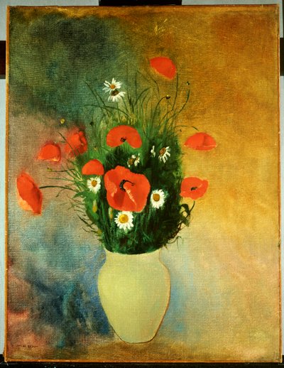 Vallmo och tusenskönor, ca 1913 av Odilon Redon