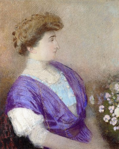 Porträtt av Marquise de Gonet, 1907 av Odilon Redon