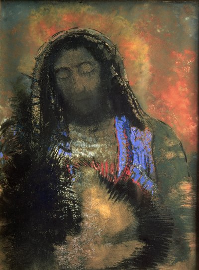 Sacred Heart, 1910 (pastell på papper) av Odilon Redon