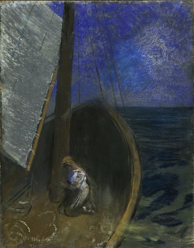 Helig kvinna i en båt av Odilon Redon