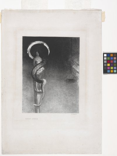 Serpent-Aureole (litografi på kinesiskt applikationspapper) av Odilon Redon
