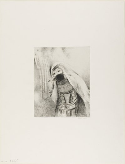 Hon drar från sin barm en svamp, perfekt svart, och täcker den med kyssar, tallrik 8 av 24 av Odilon Redon