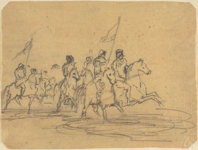 Skiss till Redons första etsning, The Ford (M. 2) av Odilon Redon