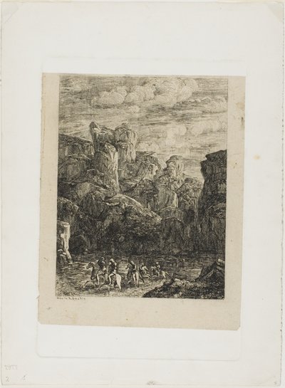 Forden: Landskap med ryttare av Odilon Redon