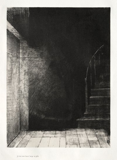 The Haunted House: We Both Saw a Large Pale Light, 1896. av Odilon Redon