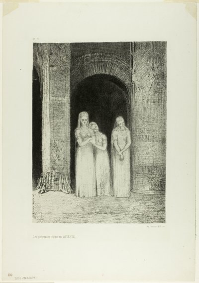 Prästinnorna väntade, från natt av Odilon Redon