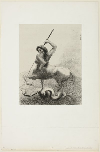 There Were Struggles and Vain Victories, platta 6 av 8 från "Les Origines" av Odilon Redon