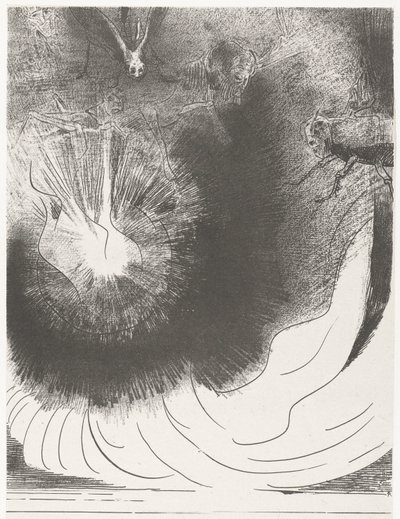 Ut de himmel viel en stor ster och en stor stjärna föll från himlen och brann som en fackla (titel på objektet) Apocalypse of Saint John (serietitel) Openbaring van Johannes (serietitel) av Odilon Redon